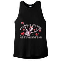 Funny When You're Dead Inside But It's Valentine's Day Heart Skeleton Ladies PosiCharge Tri-Blend Wicking Tank