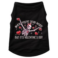 Funny When You're Dead Inside But It's Valentine's Day Heart Skeleton Doggie Tank