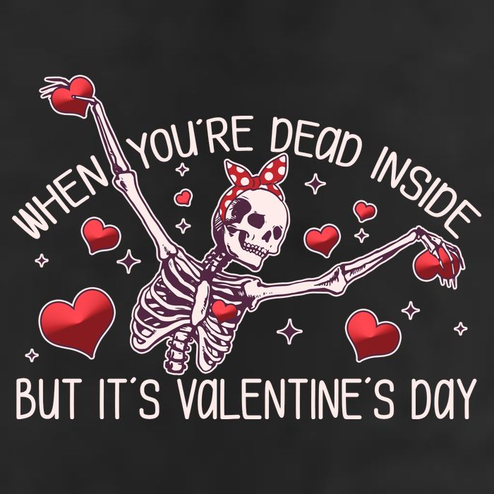Funny When You're Dead Inside But It's Valentine's Day Heart Skeleton 25L Jumbo Tote