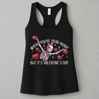 Funny When You're Dead Inside But It's Valentine's Day Heart Skeleton Womens Tank Top