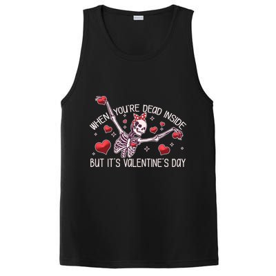 Funny When You're Dead Inside But It's Valentine's Day Heart Skeleton PosiCharge Competitor Tank