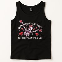Funny When You're Dead Inside But It's Valentine's Day Heart Skeleton Tank Top