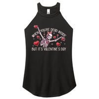 Funny When You're Dead Inside But It's Valentine's Day Heart Skeleton Women's Perfect Tri Rocker Tank