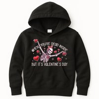 Funny When You're Dead Inside But It's Valentine's Day Heart Skeleton Kids Hoodie