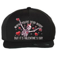 Funny When You're Dead Inside But It's Valentine's Day Heart Skeleton Wool Snapback Cap