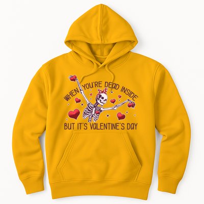 Funny When You're Dead Inside But It's Valentine's Day Heart Skeleton Hoodie