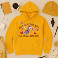 Funny When You're Dead Inside But It's Valentine's Day Heart Skeleton Hoodie