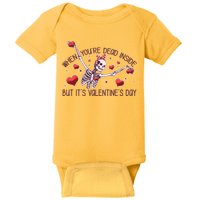 Funny When You're Dead Inside But It's Valentine's Day Heart Skeleton Baby Bodysuit