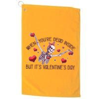 Funny When You're Dead Inside But It's Valentine's Day Heart Skeleton Golf Towel