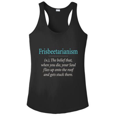 Frisbeetarianism, When Your Soul Flies Up On The Roof! Ladies PosiCharge Competitor Racerback Tank