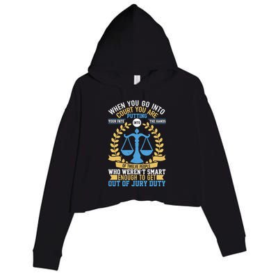 Funny When You Go Into Court Crop Fleece Hoodie
