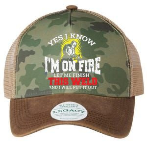 Funny Welder Yes I Know I'm On Fire Let Me Finish Legacy Tie Dye Trucker Hat