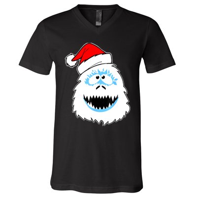 Funny Xmas Abominable Snowman Bigfoot Yeti Retro Christmas V-Neck T-Shirt