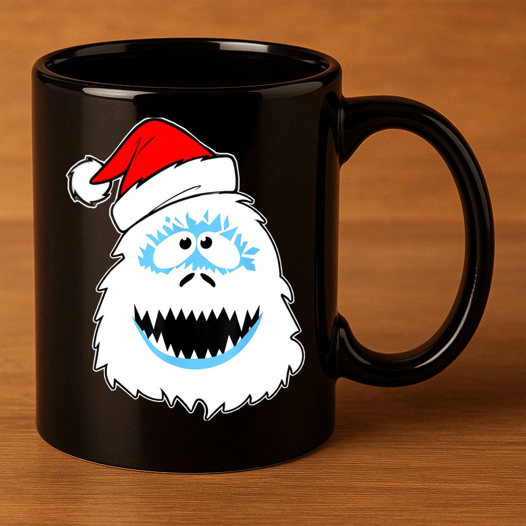 Funny Xmas Abominable Snowman Bigfoot Yeti Retro Christmas 11oz C Handle Ceramic Mug