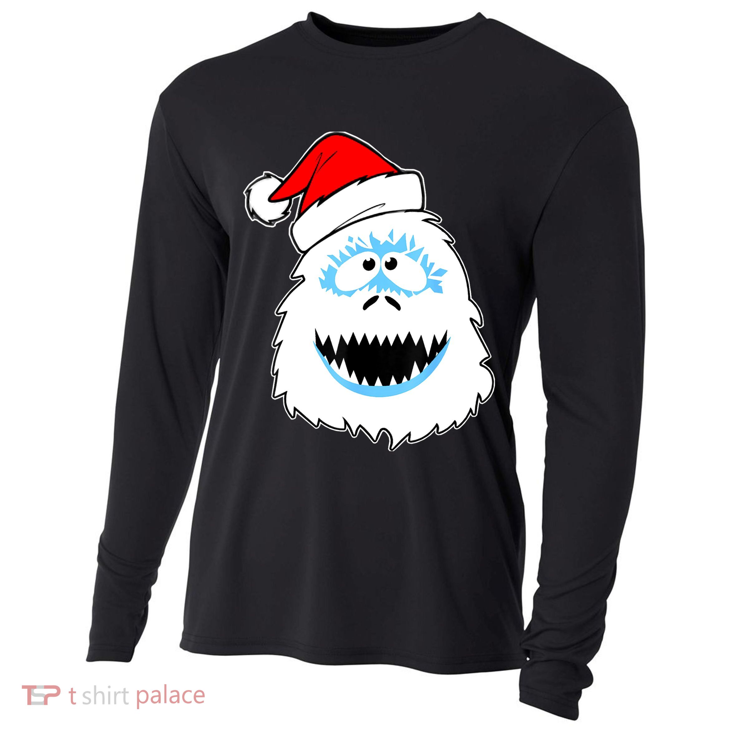 Funny Xmas Abominable Snowman Bigfoot Yeti Retro Christmas Cooling Performance Long Sleeve Crew