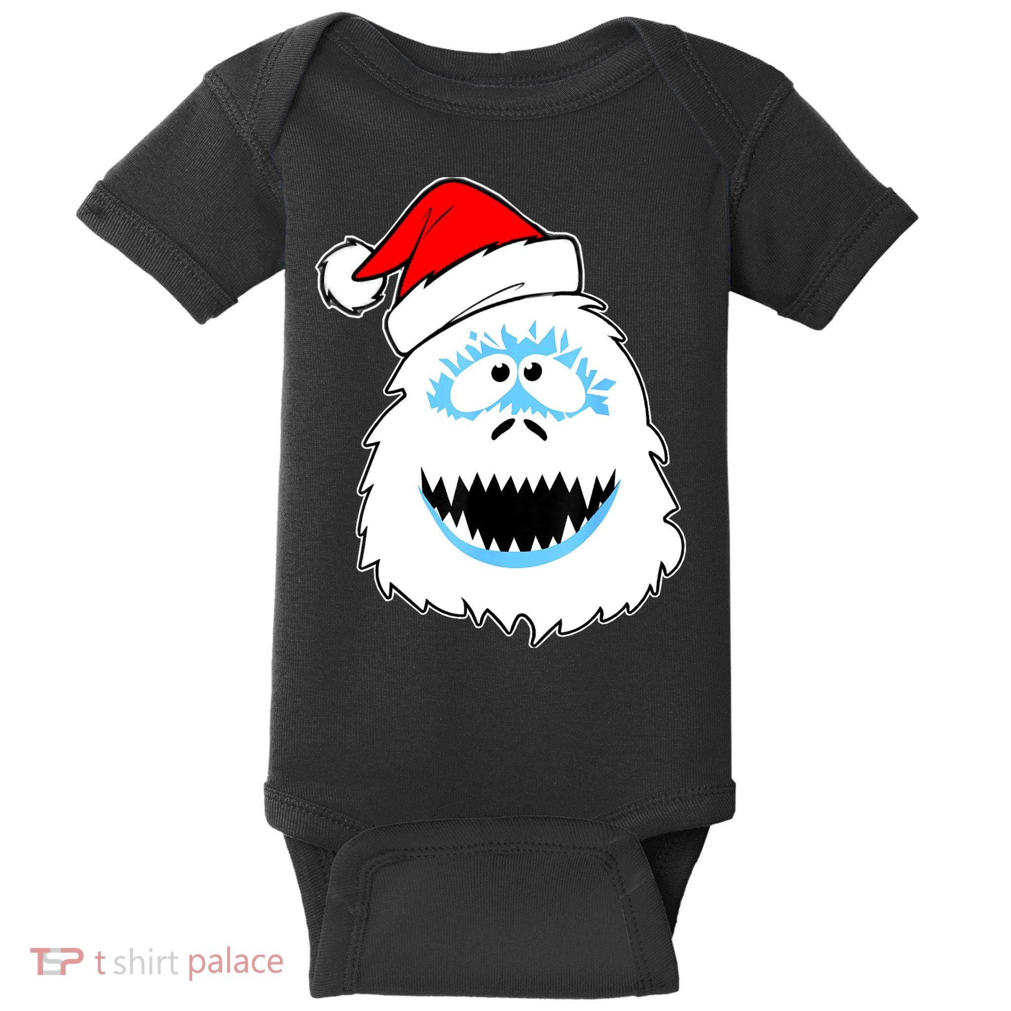 Funny Xmas Abominable Snowman Bigfoot Yeti Retro Christmas Baby Bodysuit