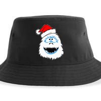 Funny Xmas Abominable Snowman Bigfoot Yeti Retro Christmas Sustainable Bucket Hat