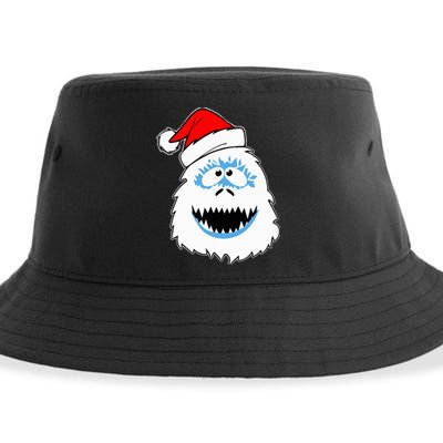 Funny Xmas Abominable Snowman Bigfoot Yeti Retro Christmas Sustainable Bucket Hat