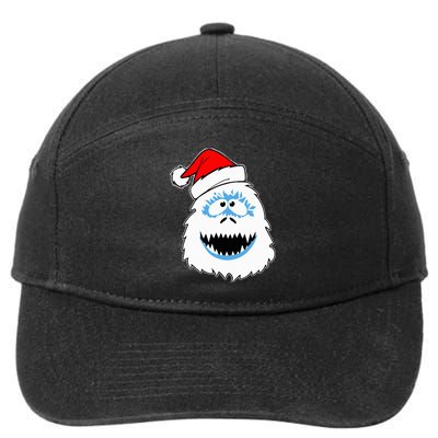 Funny Xmas Abominable Snowman Bigfoot Yeti Retro Christmas 7-Panel Snapback Hat