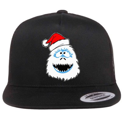 Funny Xmas Abominable Snowman Bigfoot Yeti Retro Christmas Flat Bill Trucker Hat