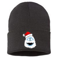 Funny Xmas Abominable Snowman Bigfoot Yeti Retro Christmas Sustainable Knit Beanie