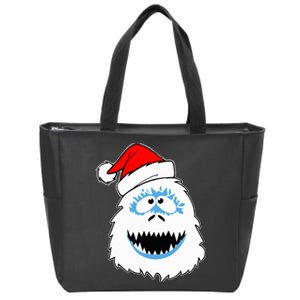 Funny Xmas Abominable Snowman Bigfoot Yeti Retro Christmas Zip Tote Bag