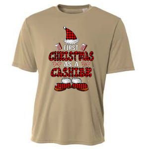 First Xmas As A Cashier Costume Santa Proud Future Job Cooling Performance Crew T-Shirt