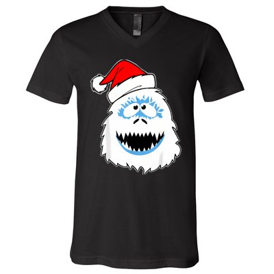 Funny Xmas Abominable Snowman Bigfoot Yeti Retro Christmas V-Neck T-Shirt