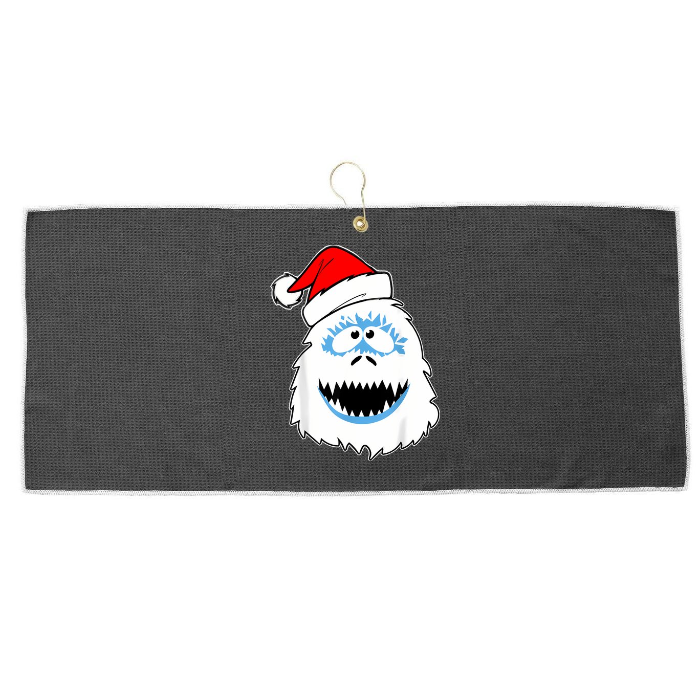 Funny Xmas Abominable Snowman Bigfoot Yeti Retro Christmas Large Microfiber Waffle Golf Towel