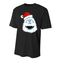 Funny Xmas Abominable Snowman Bigfoot Yeti Retro Christmas Youth Performance Sprint T-Shirt