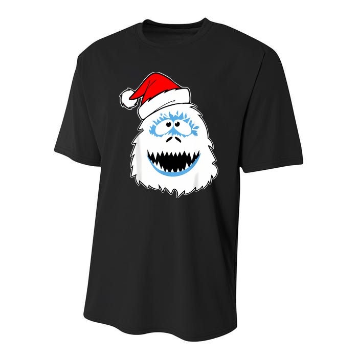 Funny Xmas Abominable Snowman Bigfoot Yeti Retro Christmas Youth Performance Sprint T-Shirt