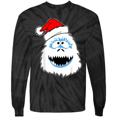 Funny Xmas Abominable Snowman Bigfoot Yeti Retro Christmas Tie-Dye Long Sleeve Shirt