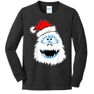 Funny Xmas Abominable Snowman Bigfoot Yeti Retro Christmas Kids Long Sleeve Shirt