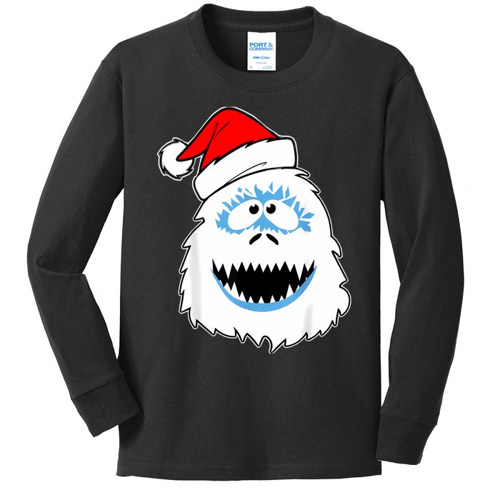 Funny Xmas Abominable Snowman Bigfoot Yeti Retro Christmas Kids Long Sleeve Shirt