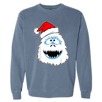 Funny Xmas Abominable Snowman Bigfoot Yeti Retro Christmas Garment-Dyed Sweatshirt