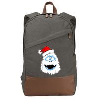 Funny Xmas Abominable Snowman Bigfoot Yeti Retro Christmas Cotton Canvas Backpack