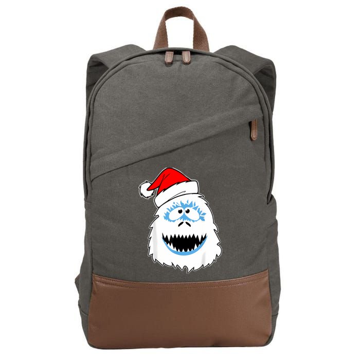 Funny Xmas Abominable Snowman Bigfoot Yeti Retro Christmas Cotton Canvas Backpack