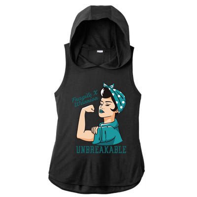 Fragile X Awareness Month Unbreakable Warrior Cool Gift Ladies PosiCharge Tri-Blend Wicking Draft Hoodie Tank