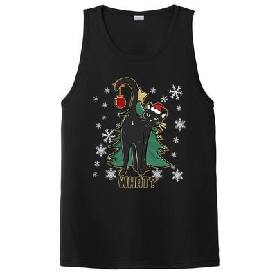 Funny Xmas Black Cat Christmas Lights Cat Lover PosiCharge Competitor Tank