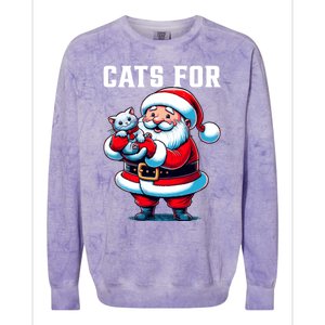 Funny Xmas Cats For Everybody Christmas Cat Santa Gift Colorblast Crewneck Sweatshirt