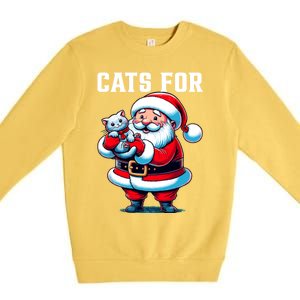 Funny Xmas Cats For Everybody Christmas Cat Santa Gift Premium Crewneck Sweatshirt