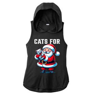 Funny Xmas Cats For Everybody Christmas Cat Santa Gift Ladies PosiCharge Tri-Blend Wicking Draft Hoodie Tank