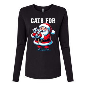 Funny Xmas Cats For Everybody Christmas Cat Santa Gift Womens Cotton Relaxed Long Sleeve T-Shirt