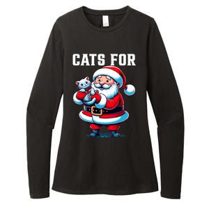 Funny Xmas Cats For Everybody Christmas Cat Santa Gift Womens CVC Long Sleeve Shirt