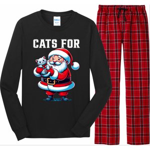 Funny Xmas Cats For Everybody Christmas Cat Santa Gift Long Sleeve Pajama Set