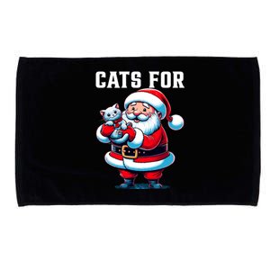 Funny Xmas Cats For Everybody Christmas Cat Santa Gift Microfiber Hand Towel