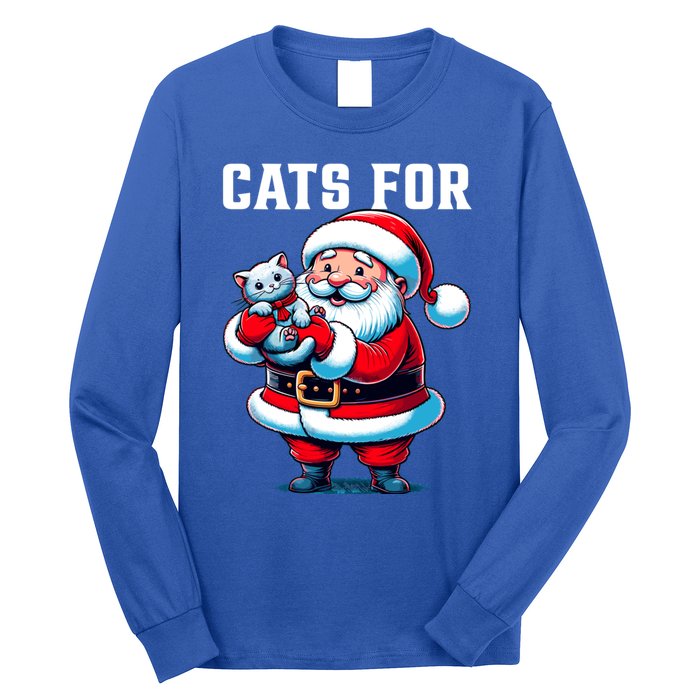 Funny Xmas Cats For Everybody Christmas Cat Santa Gift Long Sleeve Shirt