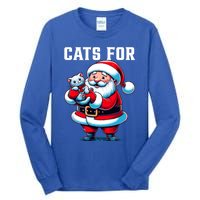 Funny Xmas Cats For Everybody Christmas Cat Santa Gift Tall Long Sleeve T-Shirt