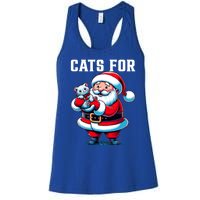 Funny Xmas Cats For Everybody Christmas Cat Santa Gift Women's Racerback Tank