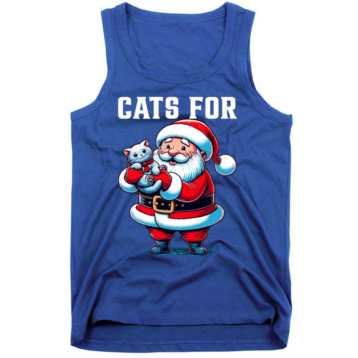 Funny Xmas Cats For Everybody Christmas Cat Santa Gift Tank Top